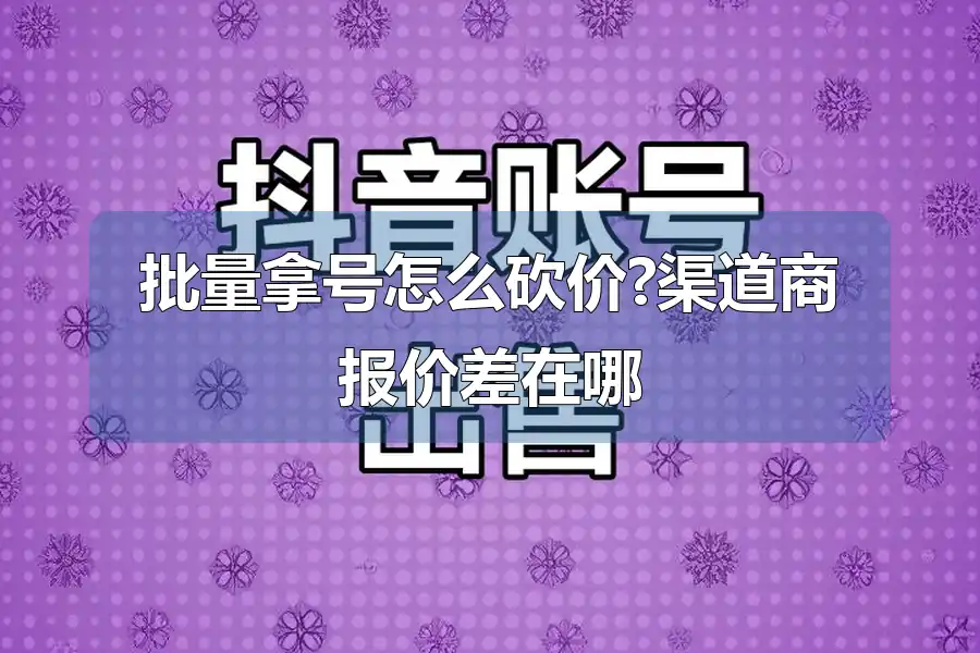 批量拿号怎么砍价?渠道商报价差在哪