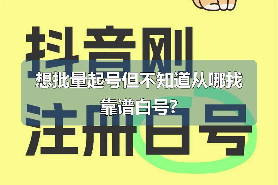 想批量起号但不知道从哪找靠谱白号?